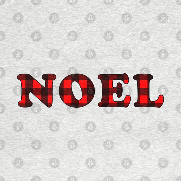 'Noel' Phrase in Buffalo Plaid by bumblefuzzies
